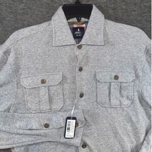 Johnnie-O Top Shelf Brayden Light Gray Button Up Shirt Jacket Mens XXL NEW
